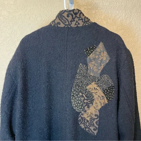CB Wraps by Chadwicks Vintage Long Wool Wearable Art Maxi Coat Size M - Picture 13 of 16